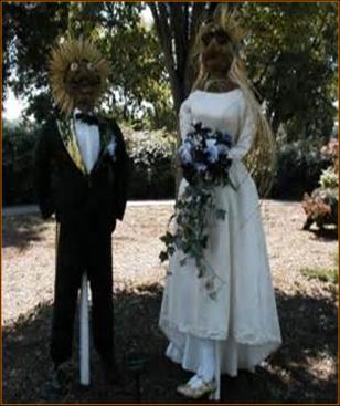 used these scarecrows because they are getting married
